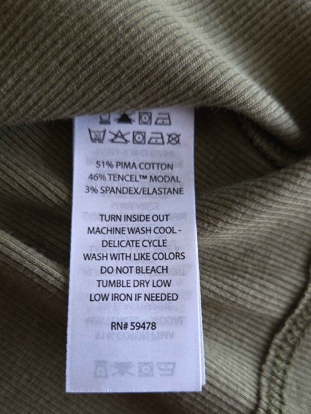 WILT Olive Ribbed Short Sleeve Tee - Picture 3 of 3